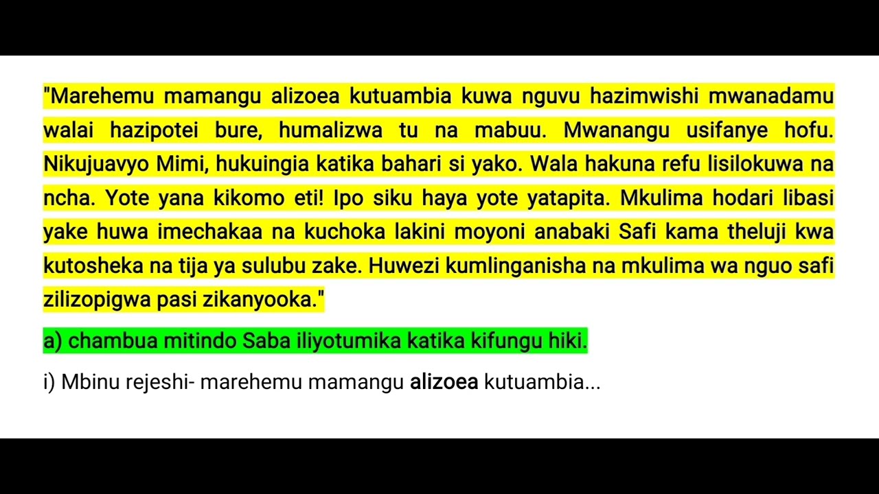 Maswali na majibu ya #bembea ya maisha