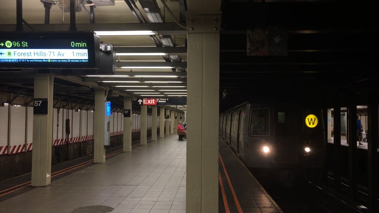 BMT Broadway Line: (N) (R) Local and (Q) (W) Express Trains @ 57th Street-7th Ave (R46, R68A, R160B)