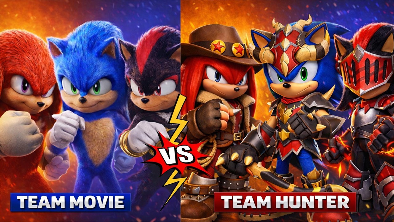 Игра Sonic Forces Speed ​​battle - Team Movie vs Team Hunter (Sonic, Shadow, Knuckles the Enchida).