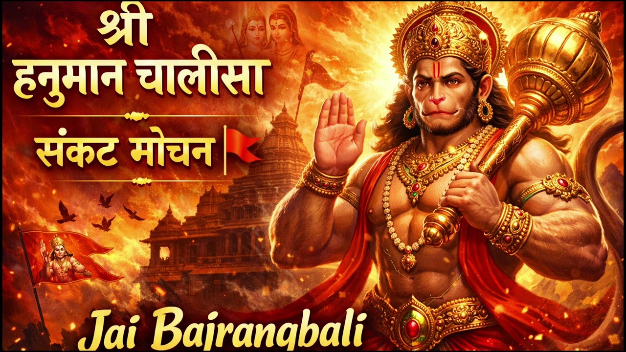 🙏श्री हनुमान चालीसा |भय और कष्ट नाशक भजनहनुमान चालीसा | मनोकामना पूर्ण करने वाला पावन पाठ🙏