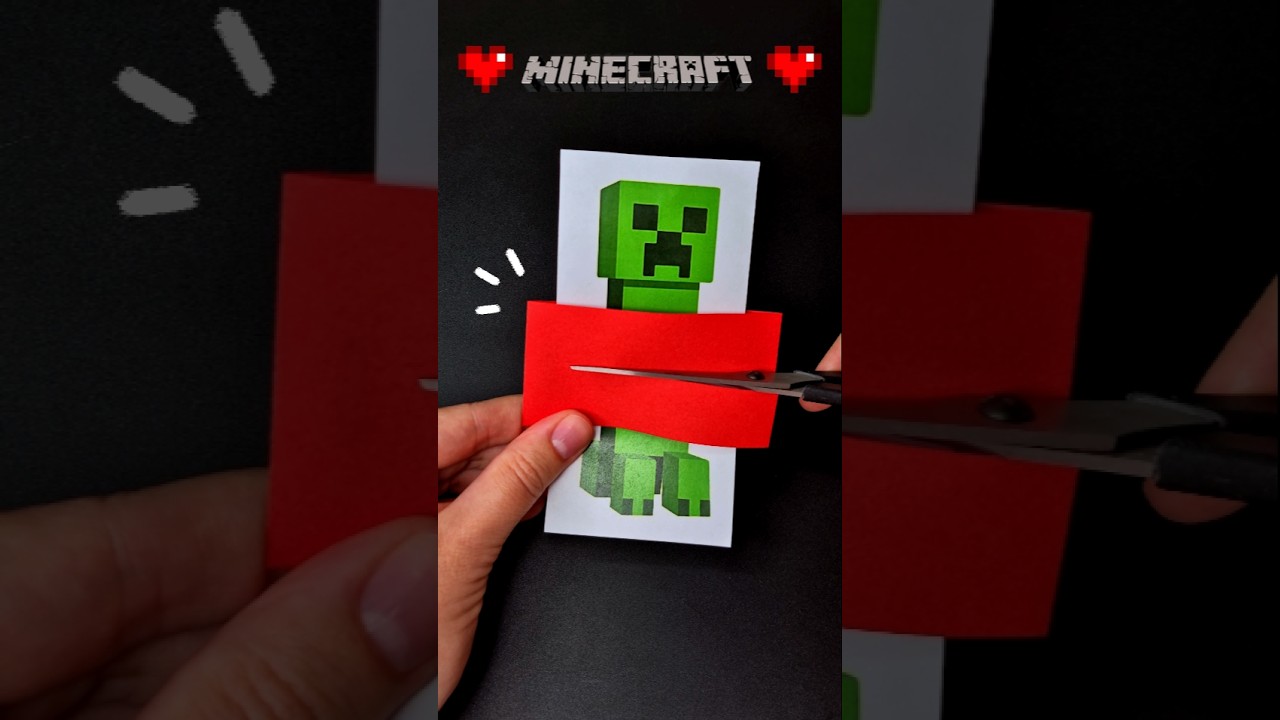 DIY Minecraft Creeper Magic Trick 💚 Fun & Easy Paper Craft Idea