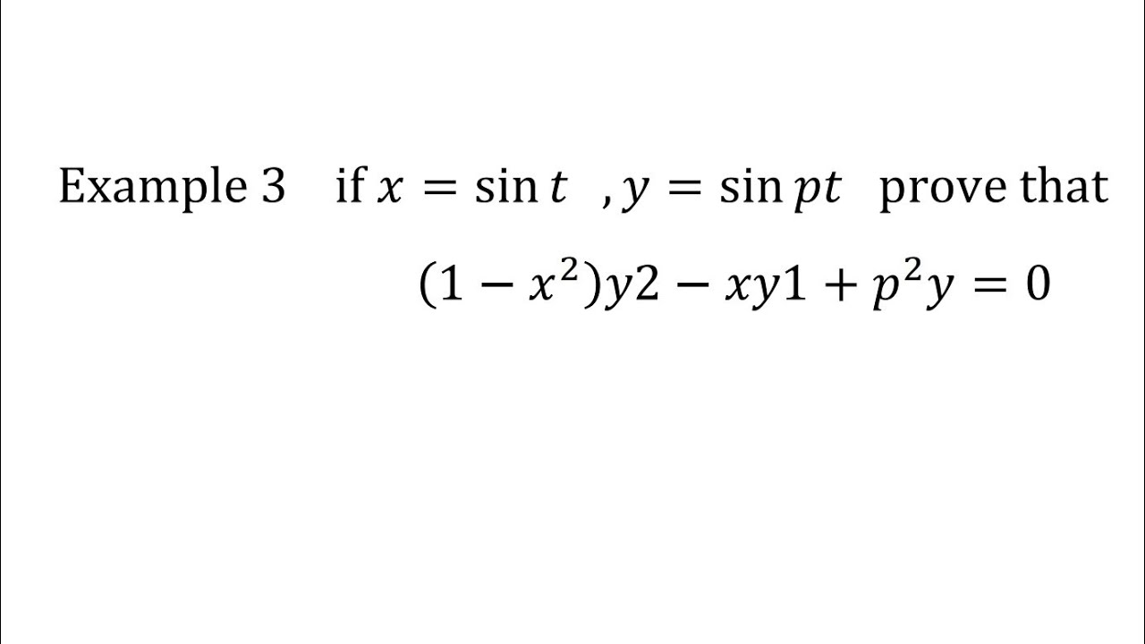 If x=sint and y=sinpt prove that: (1−x2)y2−xy1+p2y=0. ||y=sinpt,x=sint prove (1-x²)y²-xy₁+p²y=0