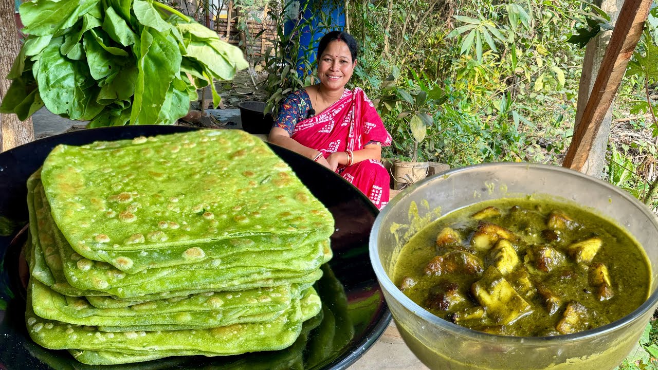 আজ বানালাম পালং শাক দিয়ে নরম নরম পরোটা সঙ্গে নতুন পদ্ধতিতে পালক পনির | টিফিনে খাওয়া দারুন হবে