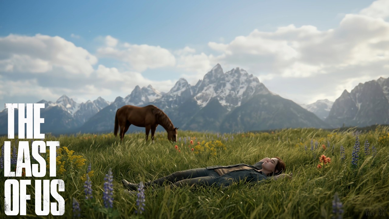 Ellie Resting in Jackson Meadows 🌿 | Peaceful Summer & Horse Grazing | TLOU Ambience
