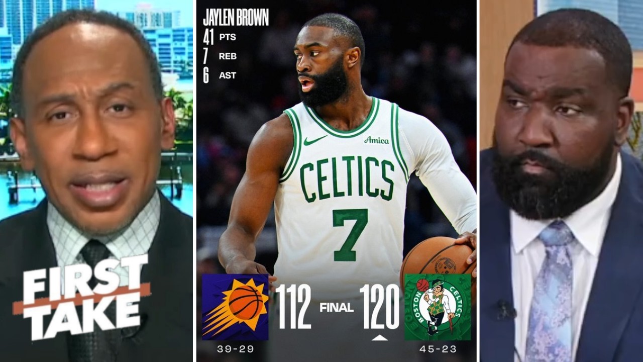 FIRST TAKE | Celtics coming out the East! - Perk tells Stephen A. after Tatum-Brown take down Suns