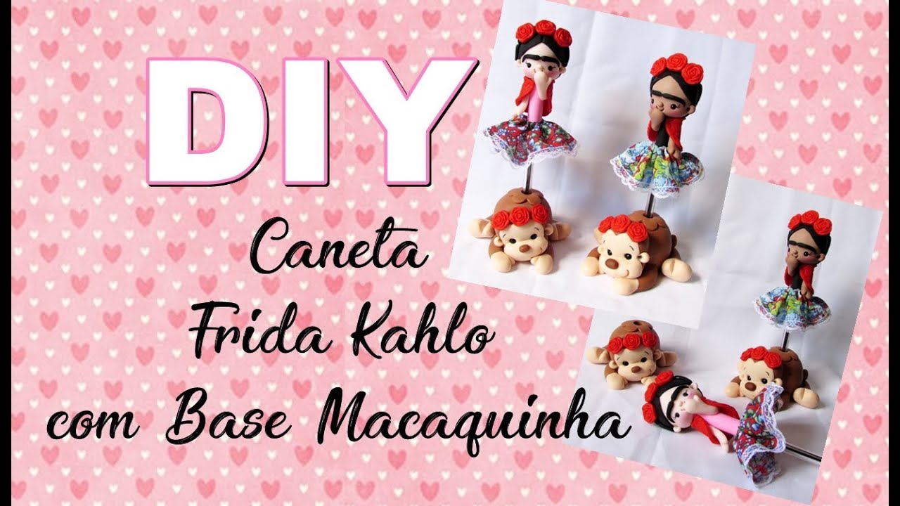 (DIY) Caneta Frida Kahlo com Base Macaquinha COM E SEM MOLDE