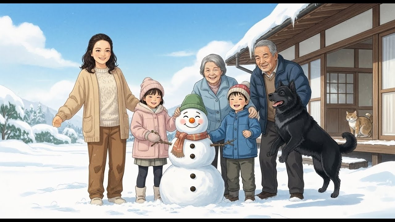 From Day to Night A Winter Cabin Story  Ghibli Style Animation