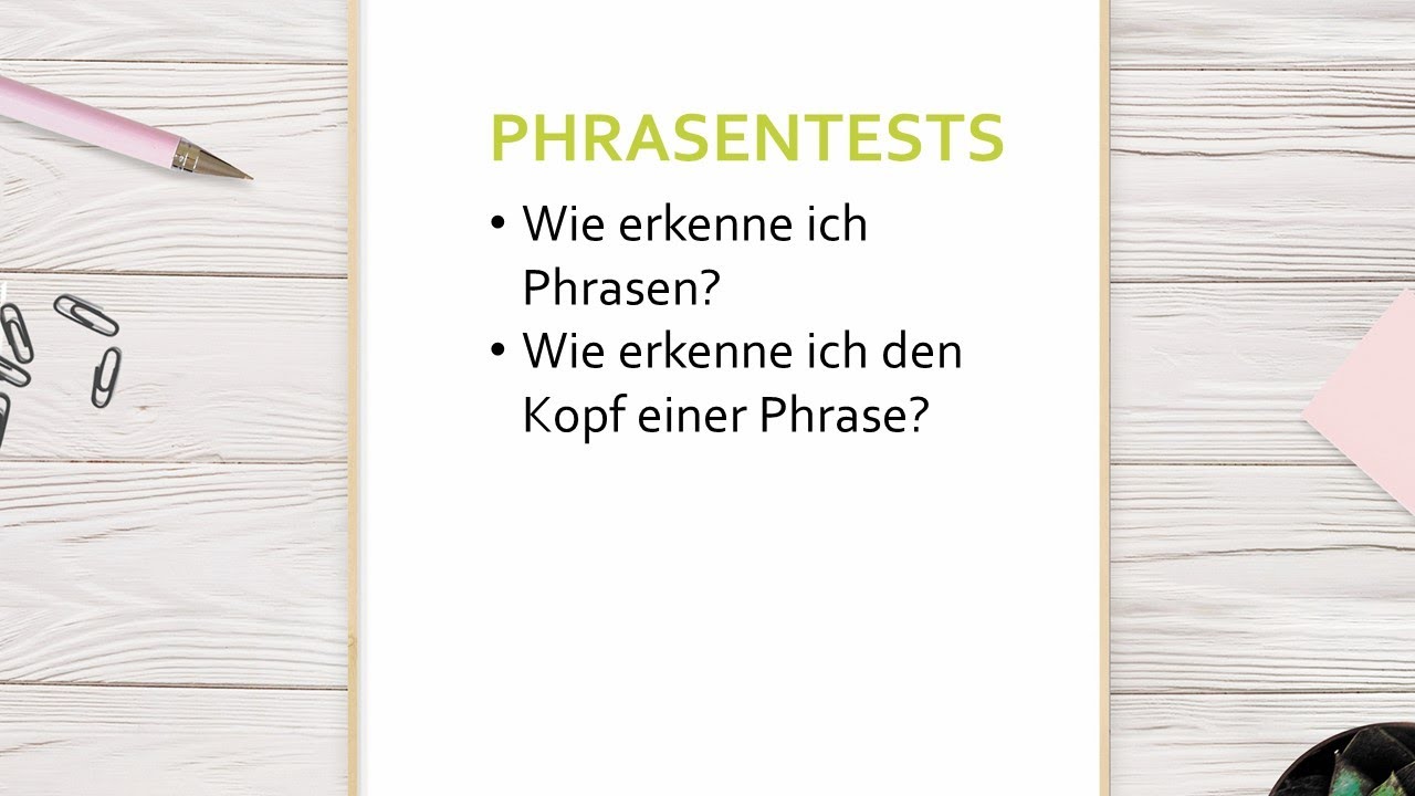 Phrasen bestimmen | Syntax