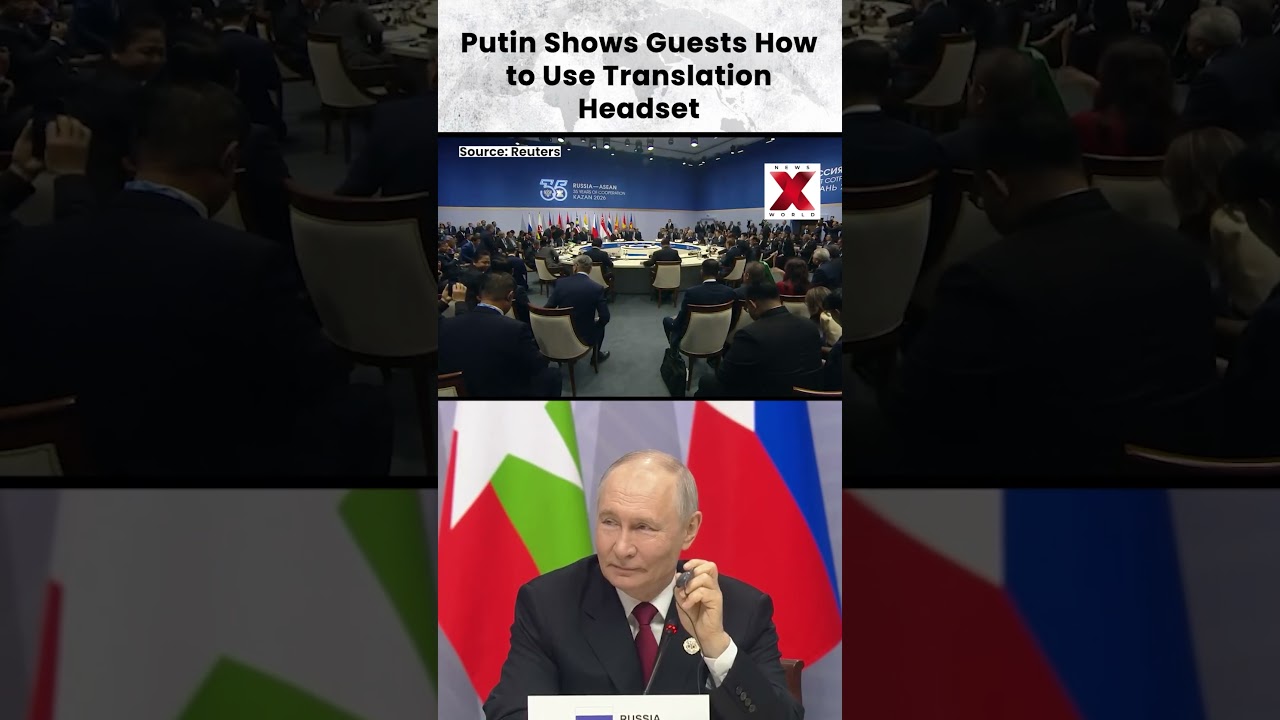 Putin Shows Guests How to Use Translation Headset at Summit #viral #putin #asean #russia