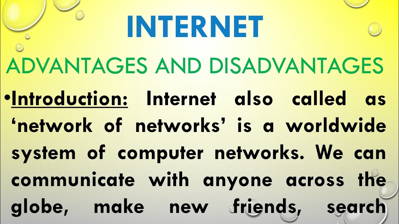 Internet advantages and disadvantages essay in English