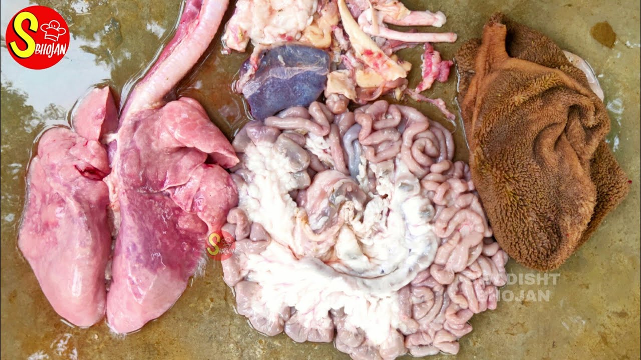 How to clean goat's intestines, method of cleaning intestines, goat intestine cleaning skill|boti...