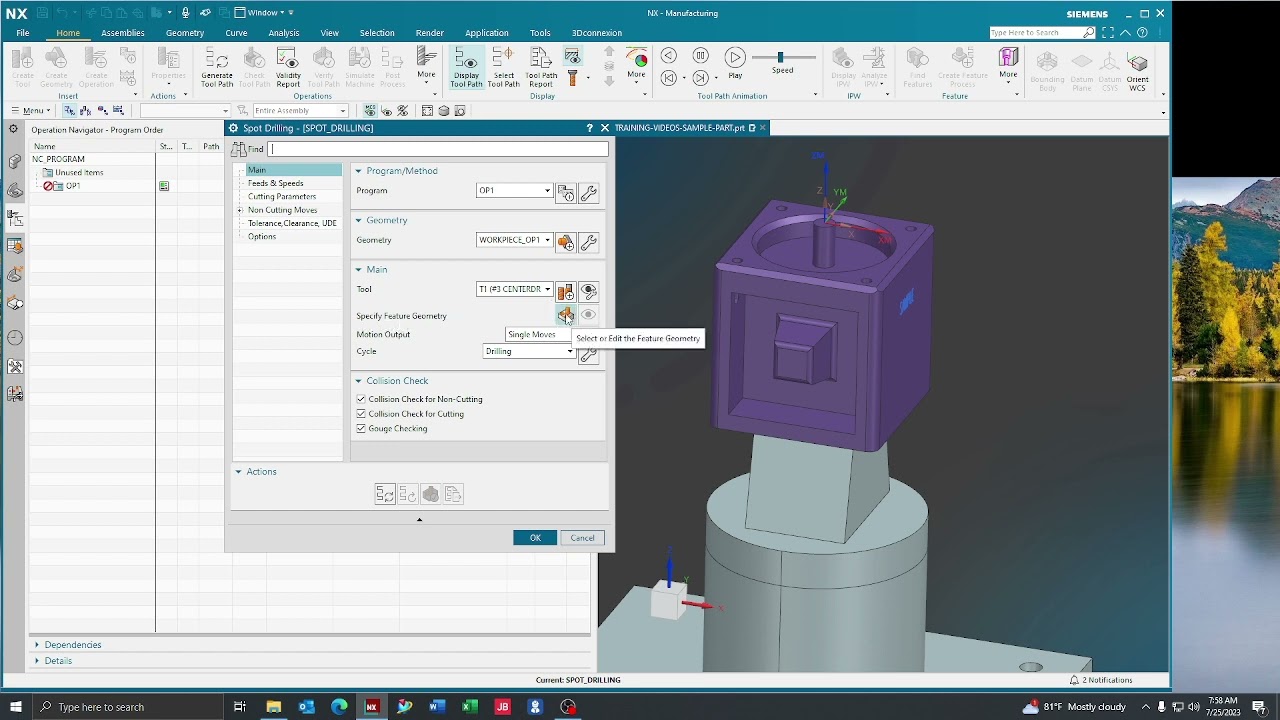 Siemens NX 2206    How To Make A Spot Drilling Operation