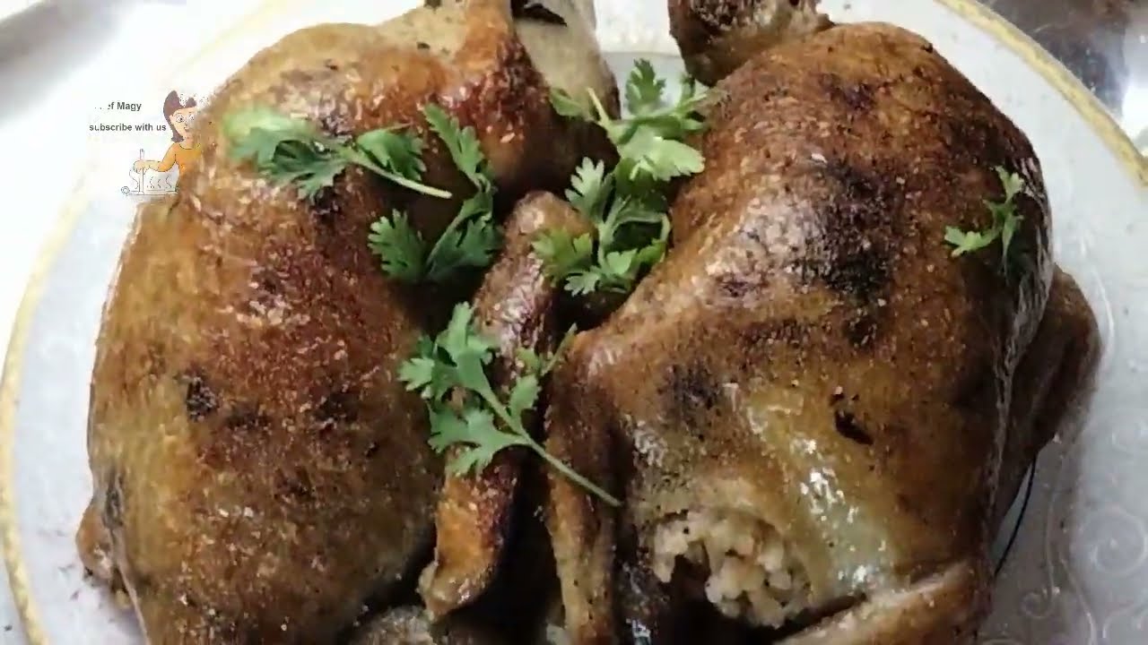 Egyptian stuffed pigeons / Hamam mahshi recipe / Stuffed Pigeons with Rice