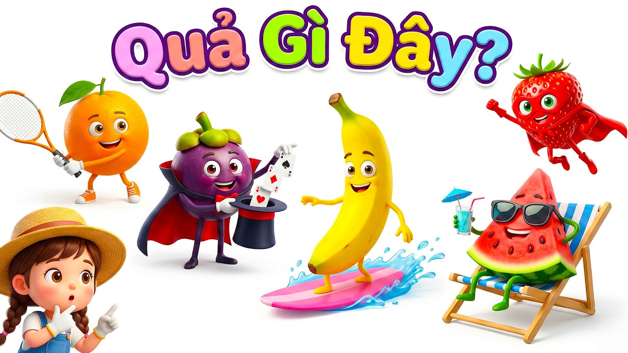 Quả Gì Đây? 🍎🍌 | Dạy Bé Học Nói Trái Cây Theo Màu Sắc | Học Mà Chơi