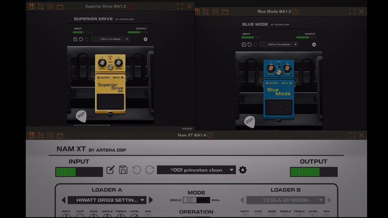 @arteradsp superior drive and blue mode demo.Used with #arteradsp #namxt.