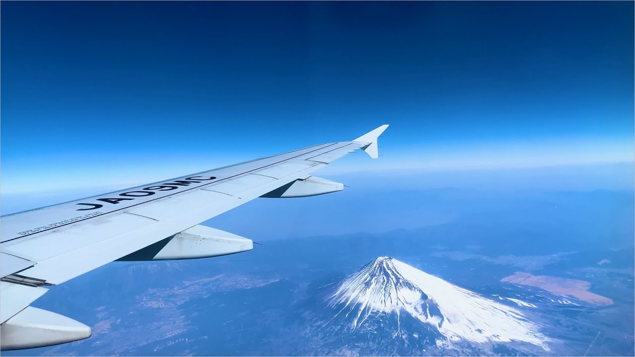 Полноценный полет в формате 4K с горой Фудзи Токио Ханэда в Осаку KansaiAirPort