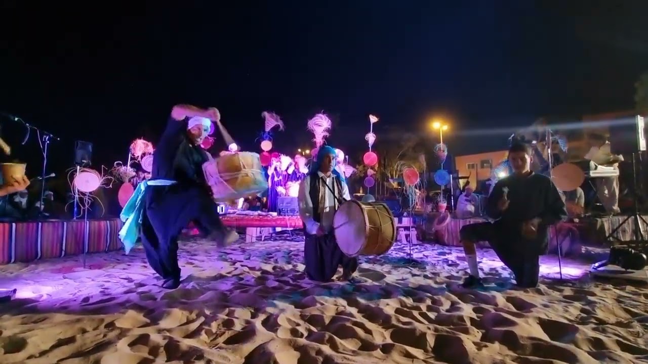 عرض نوار الحلفاء فرقة جبل سمامة مهرجان تراث أولاد سيدي عبيد الشريف في توزر الجنوب التونسي