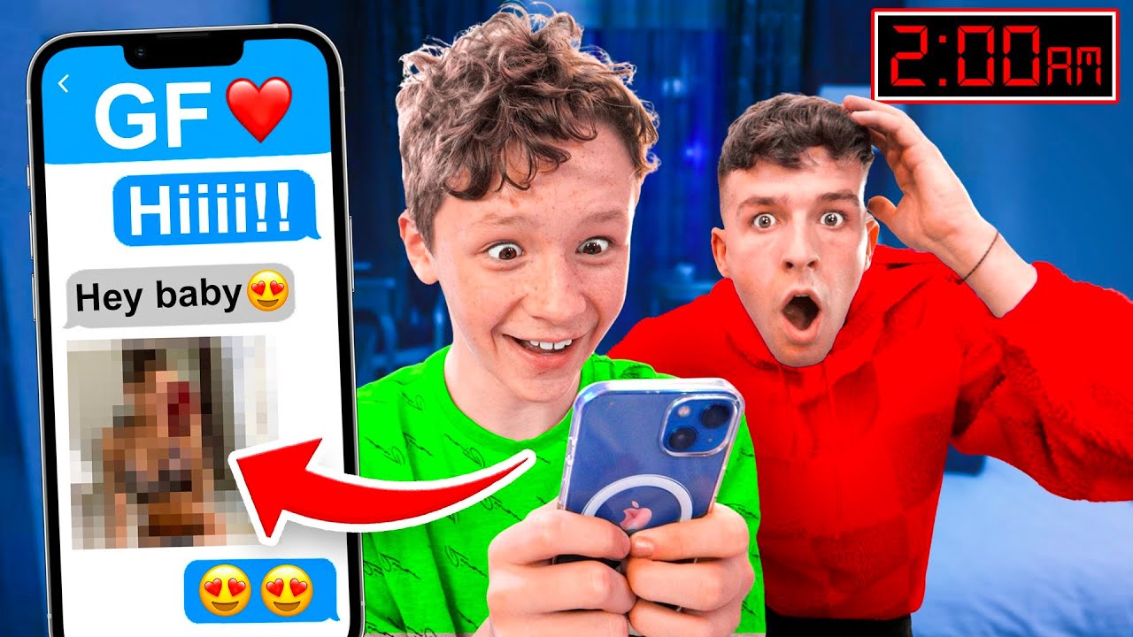 I CAUGHT my Little Brother TEXTING a GIRL at 2am!! (SHOCKING)