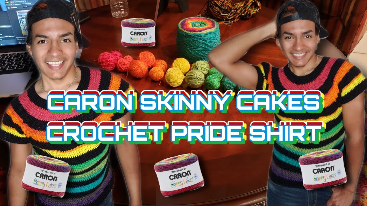 CARON Skinny Cakes | PRIDE Crochet Unisex Shirt | LIMON Crochets | Mens Crochet