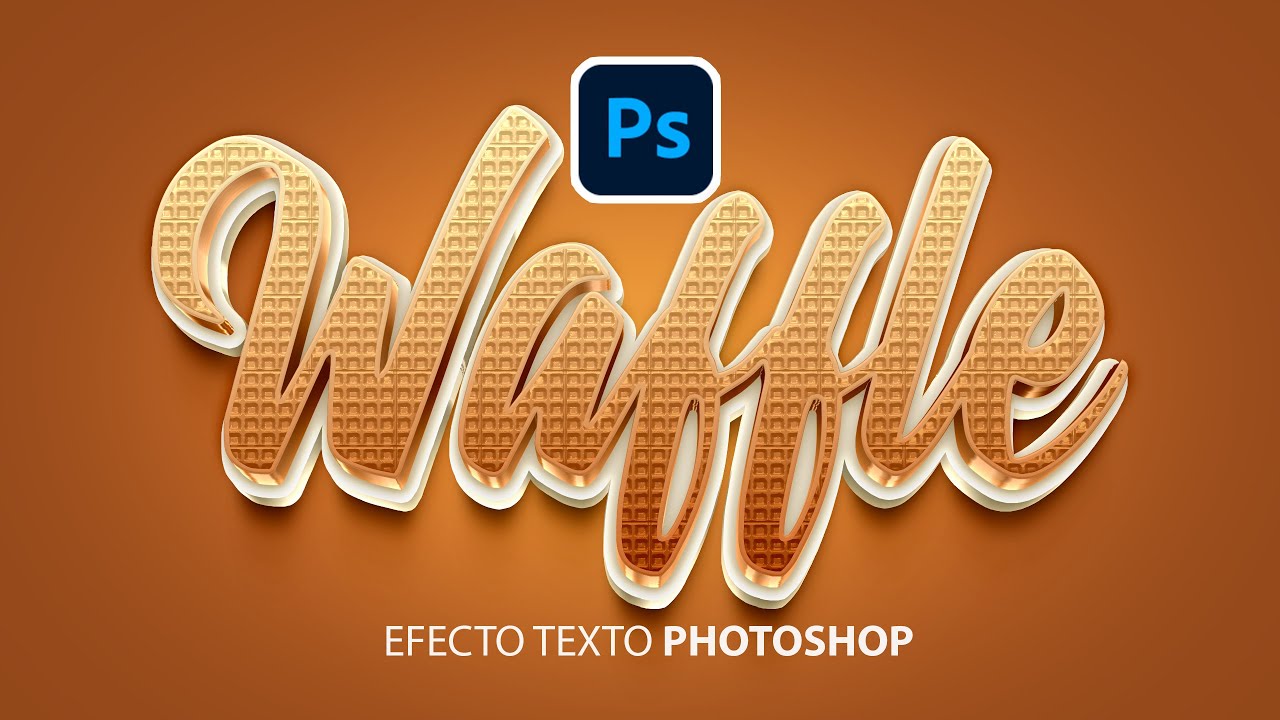Efecto de texto waffle en photoshop