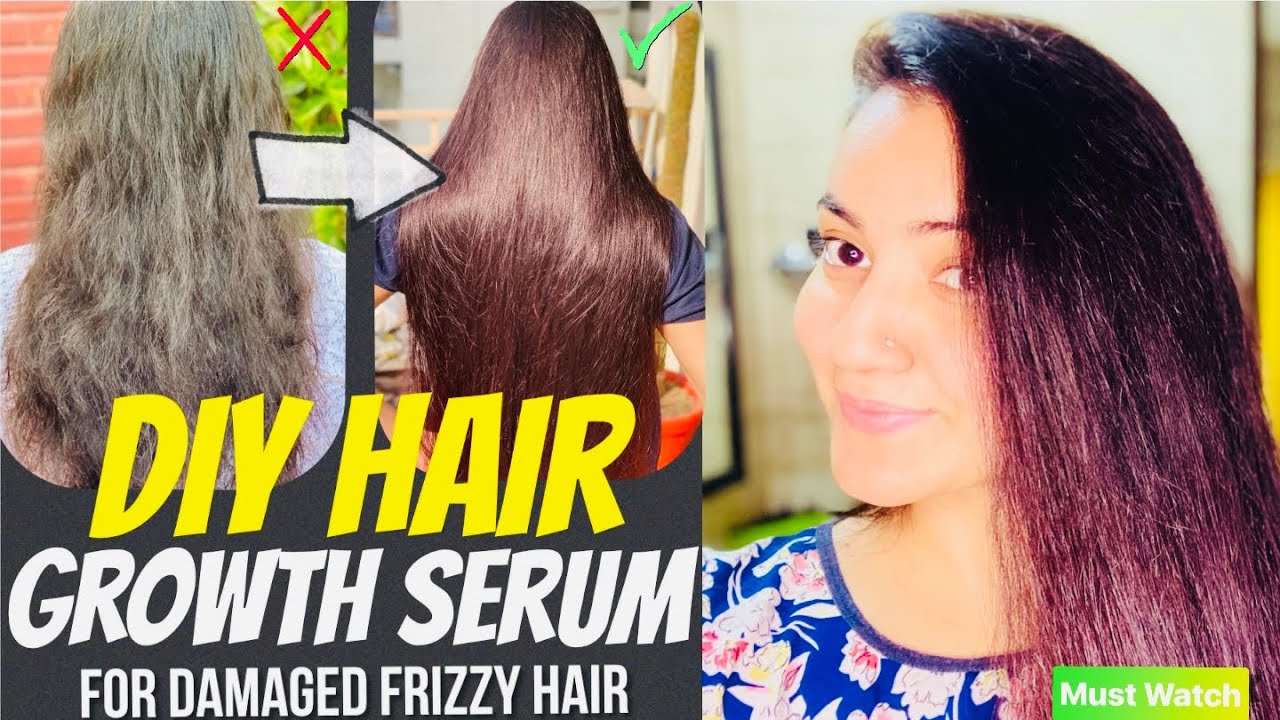 DIY LEAVE IN HAIR GROWTH SERUM : Use For Super Dry Damaged & Frizzy Hair