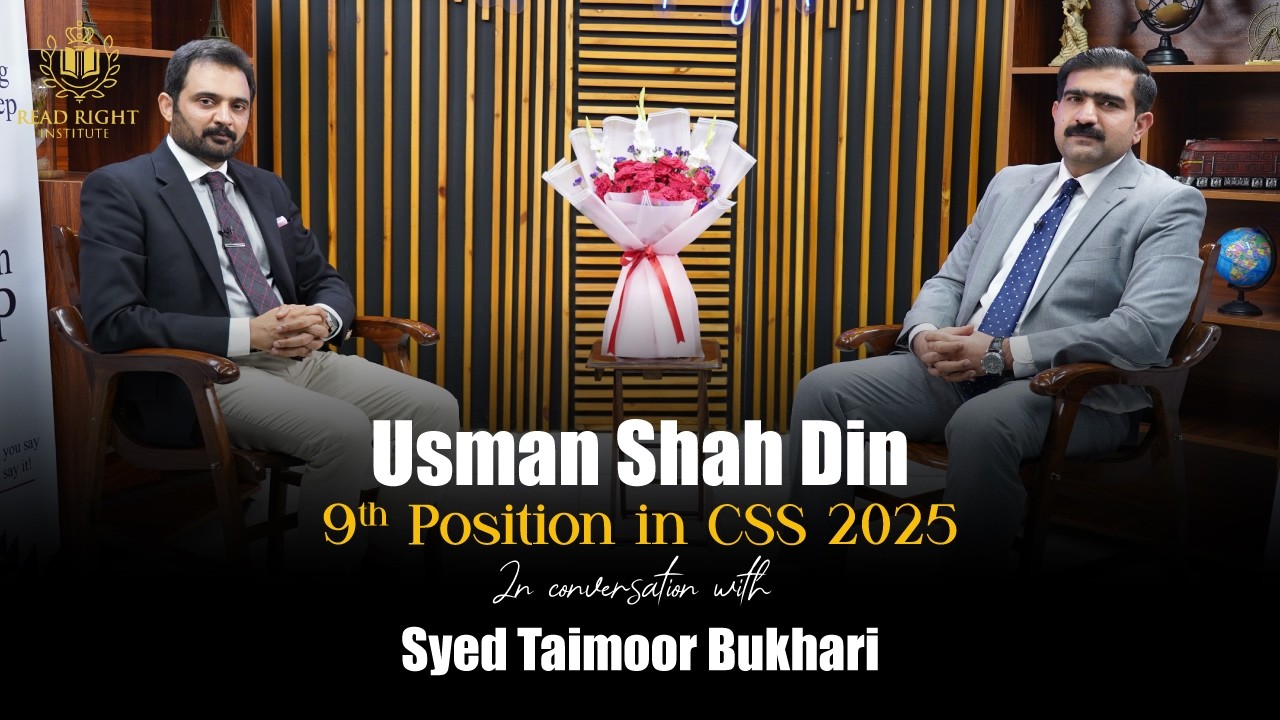 Usman Shah Din 9th position (PAS) CSS 2025 in conversation with Syed Taimoor Bukhari