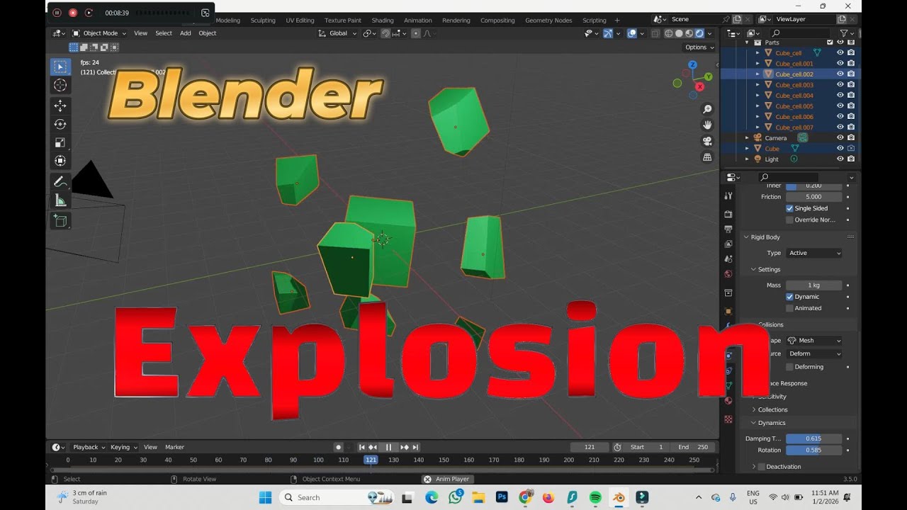 Как создать взрыв в Blender | Let's Do Tech | 3D-моделирование | Уроки по Blender. Взрыв