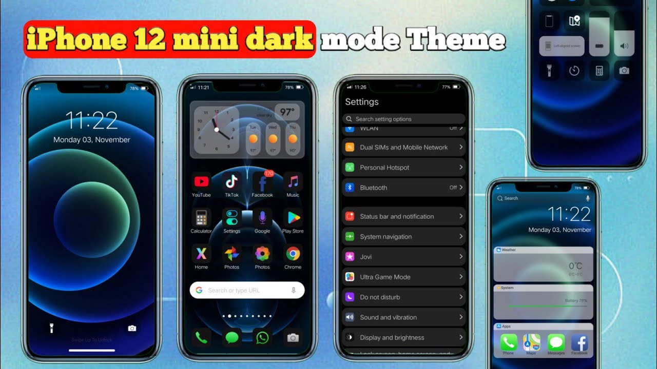 iPhone 12 Mini Dark Mode Theme For Vivo And Iqoo devices Theme create by Vivo theme store