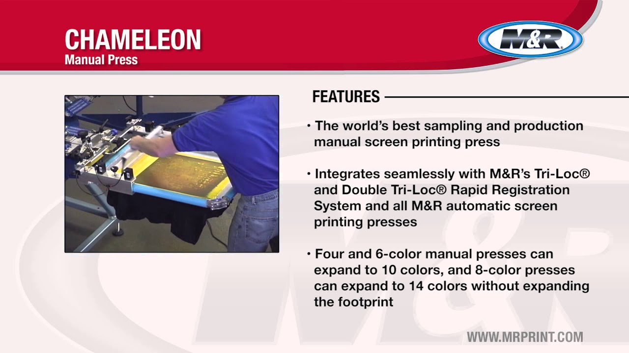 M&R Chameleon Manual Screen Printing Press