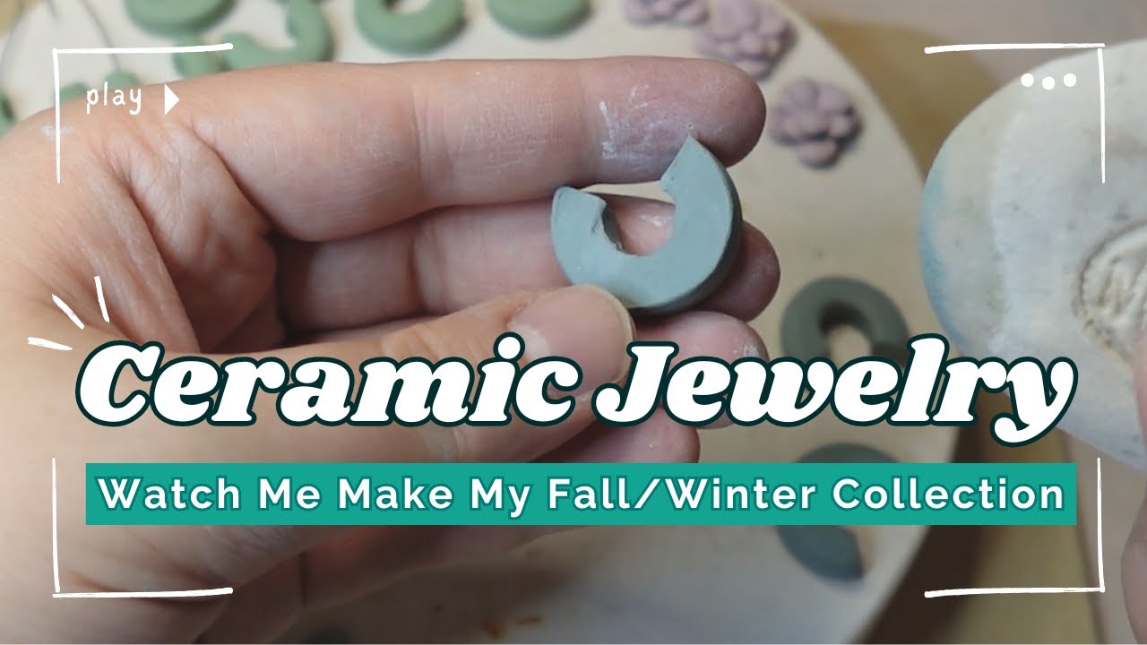Handmade Ceramic Jewelry Process | Shaping Stained Porcelain Clay for My Fall/Winter Collection