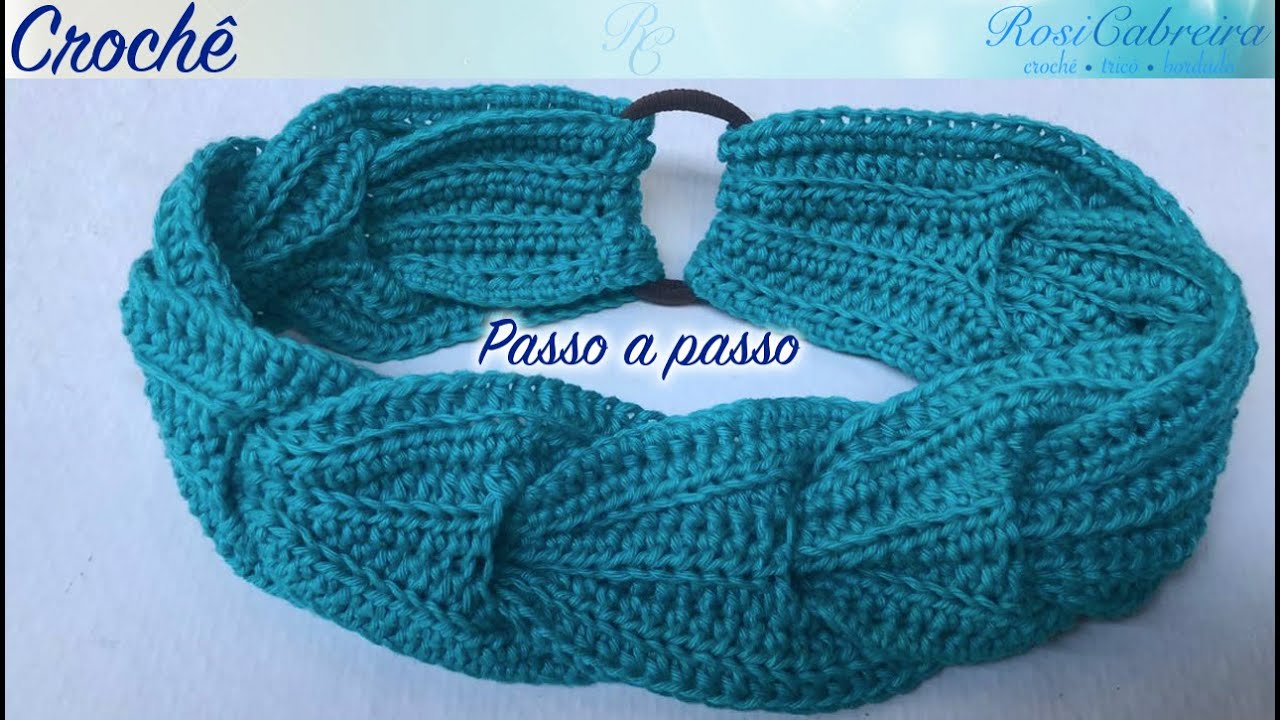 Tiara de crochê trança  falsa - crochê iniciante