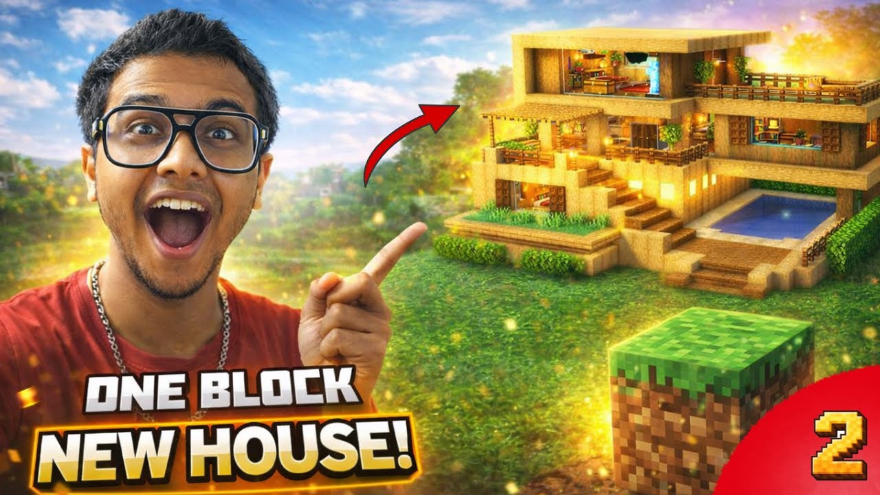 I Survived Minecraft ONE BLOCK and Built My First House!😱
