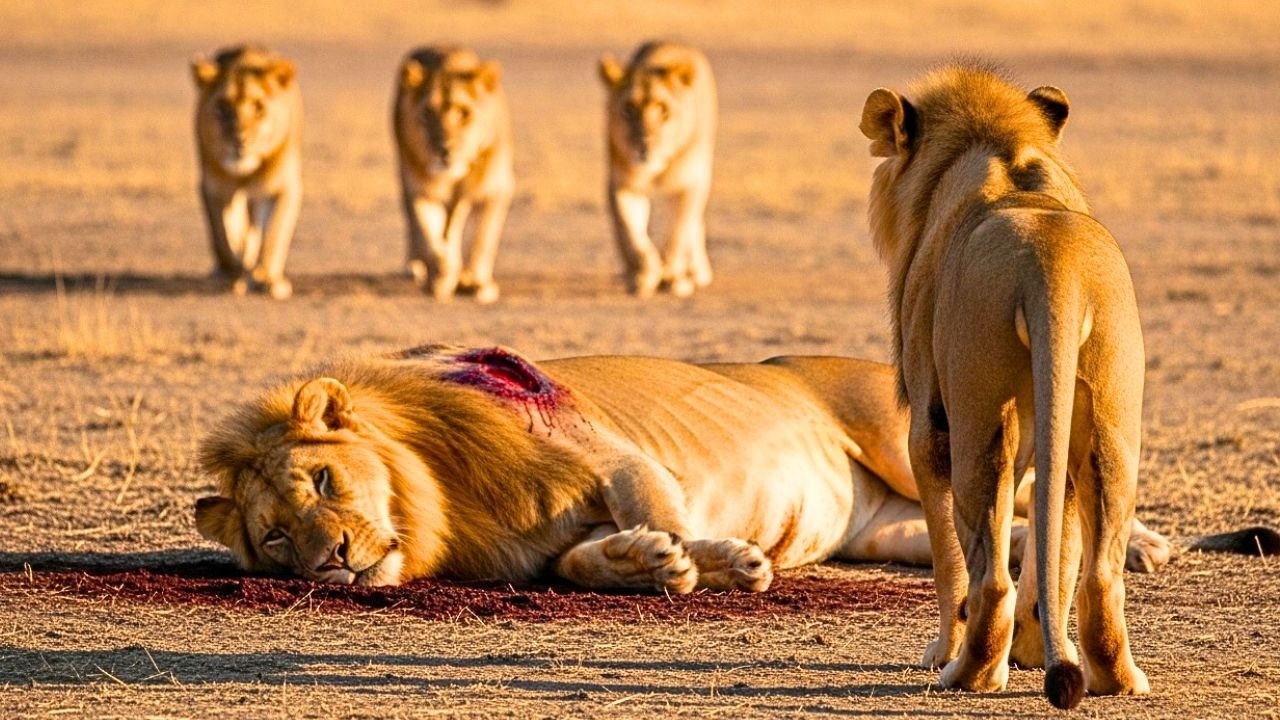 Un león herido cayó al suelo frente a su manada. Lo que hicieron los demás no tiene explicación