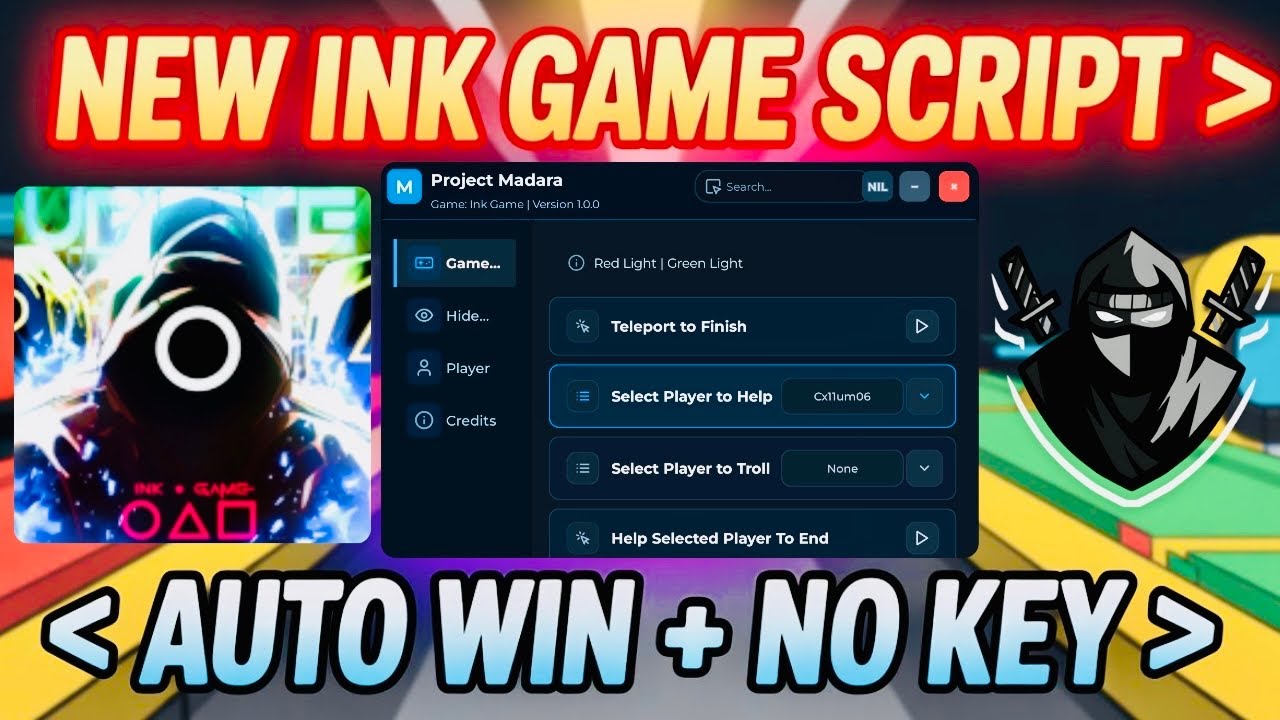 НОВЫЙ скрипт игры Ink * БЕЗ КЛЮЧА* (Roblox) - Автоматическая победа (Красный свет, Дальгона, Стек...