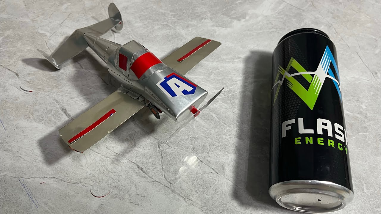 Homemade soda airplane. Fanta plane 