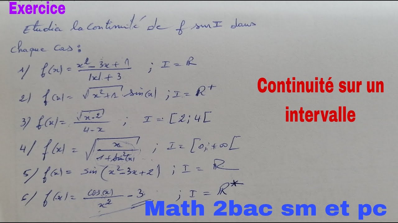 continuite dune fonction sur un intervalle....math 2bac scientifique