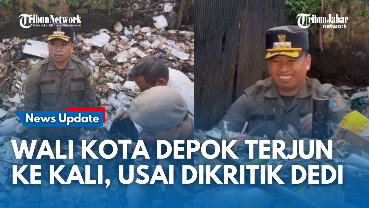 Viral, Wali Kota Depok Supian Suri  Nyemplung ke Sungai Dipenuhi Sampah, Terinspirasi Kang Dedi