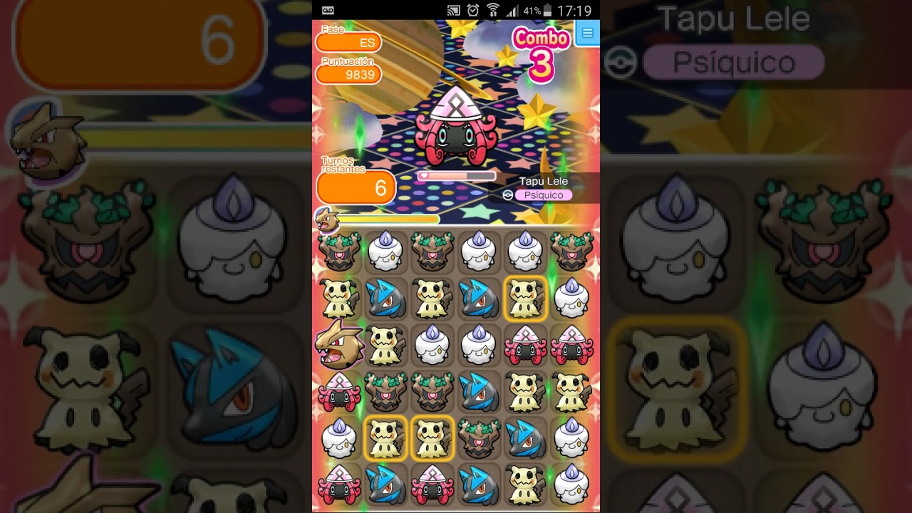 Pokemon shuffle Tapu Lele itemless