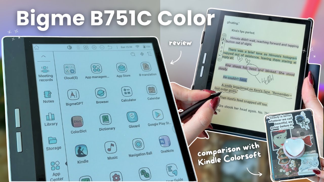 Bigme B751C aesthetic unboxing ♡📖 setup, annotation & Kindle Colorsoft comparison