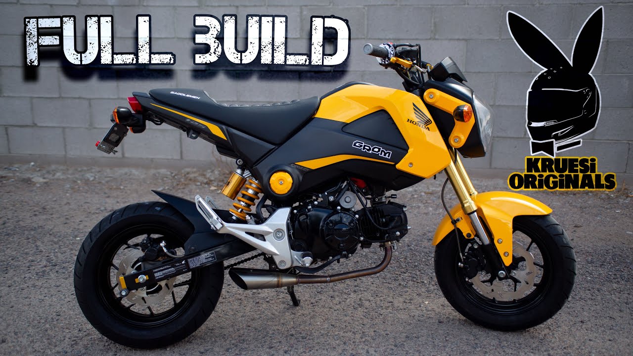 Honda Grom tuck and roll gripper kruesi originals seat, by @Saddlemen install and giveaway