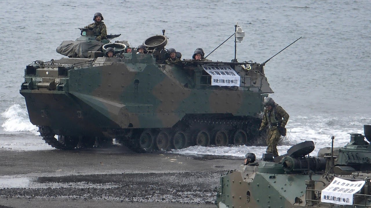 桜島火山爆発総合防災訓練 陸上自衛隊 水陸両用車 AAV7 初参加!!