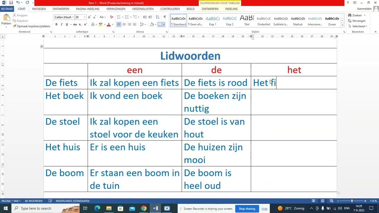 Ders 7.  Hollandaca De, Het ve Een Artikelleri,  Lidwoorden De, Het, Een, NT2