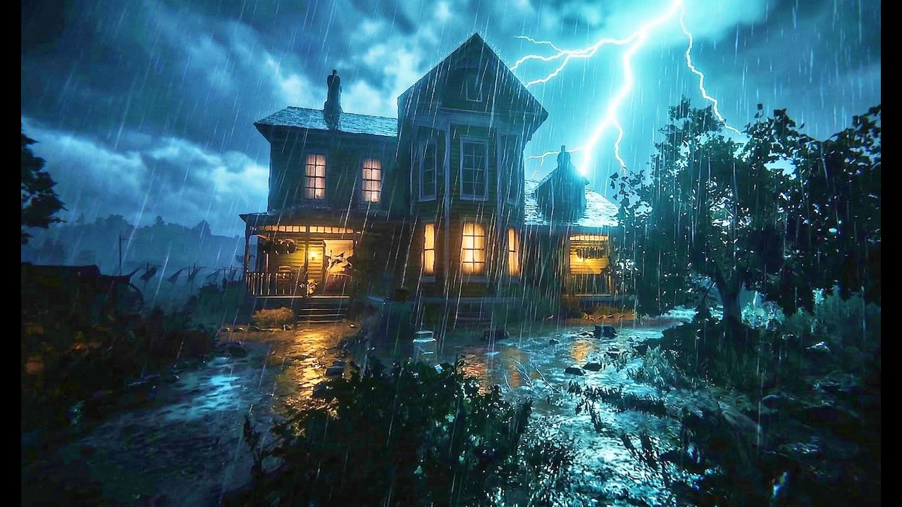 Very Heavy Rain and Stormy Wind  | Sleep Peacefully with Nature's Sounds | ASMR