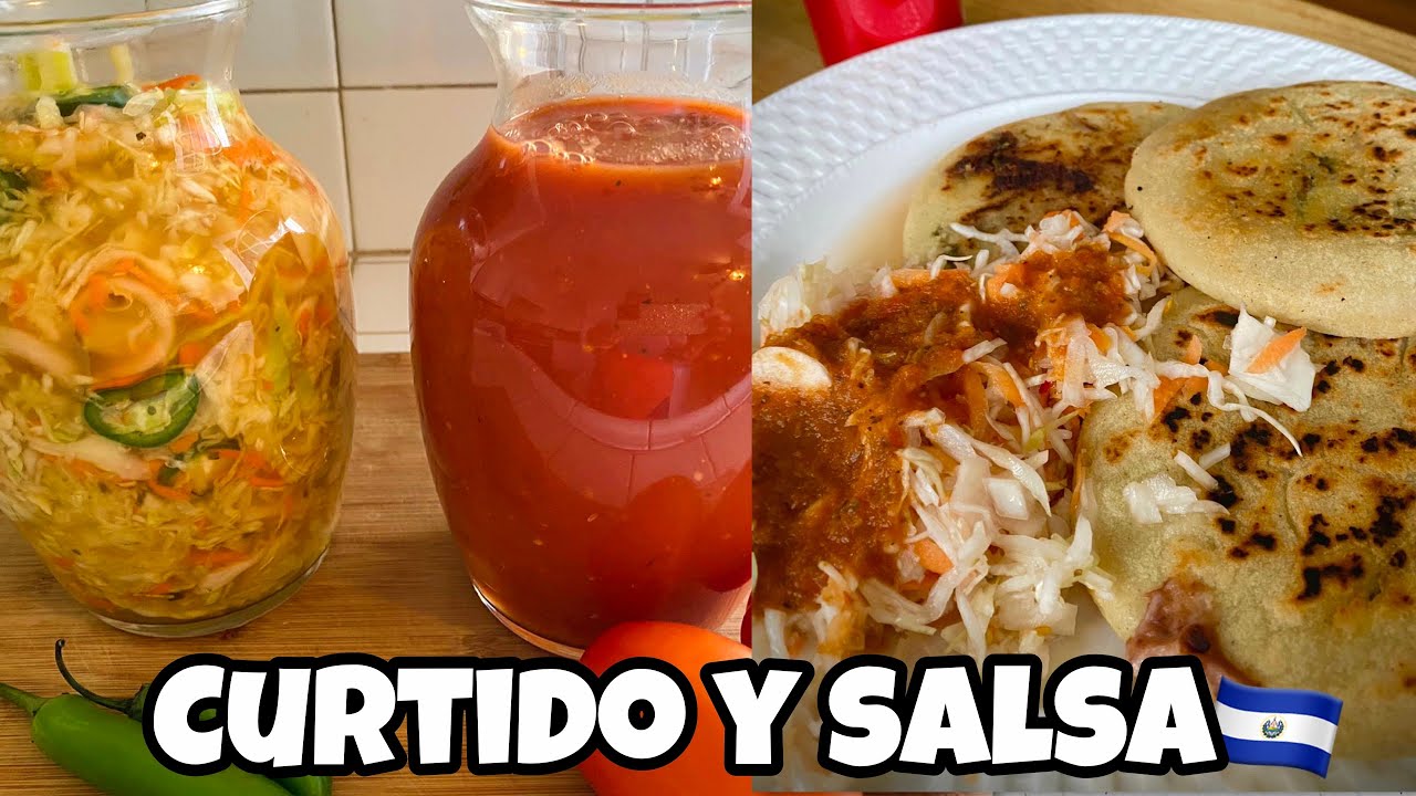 Cómo hacer el mero mero CURTIDO Y SALSA para pupusas Salvadoreñas