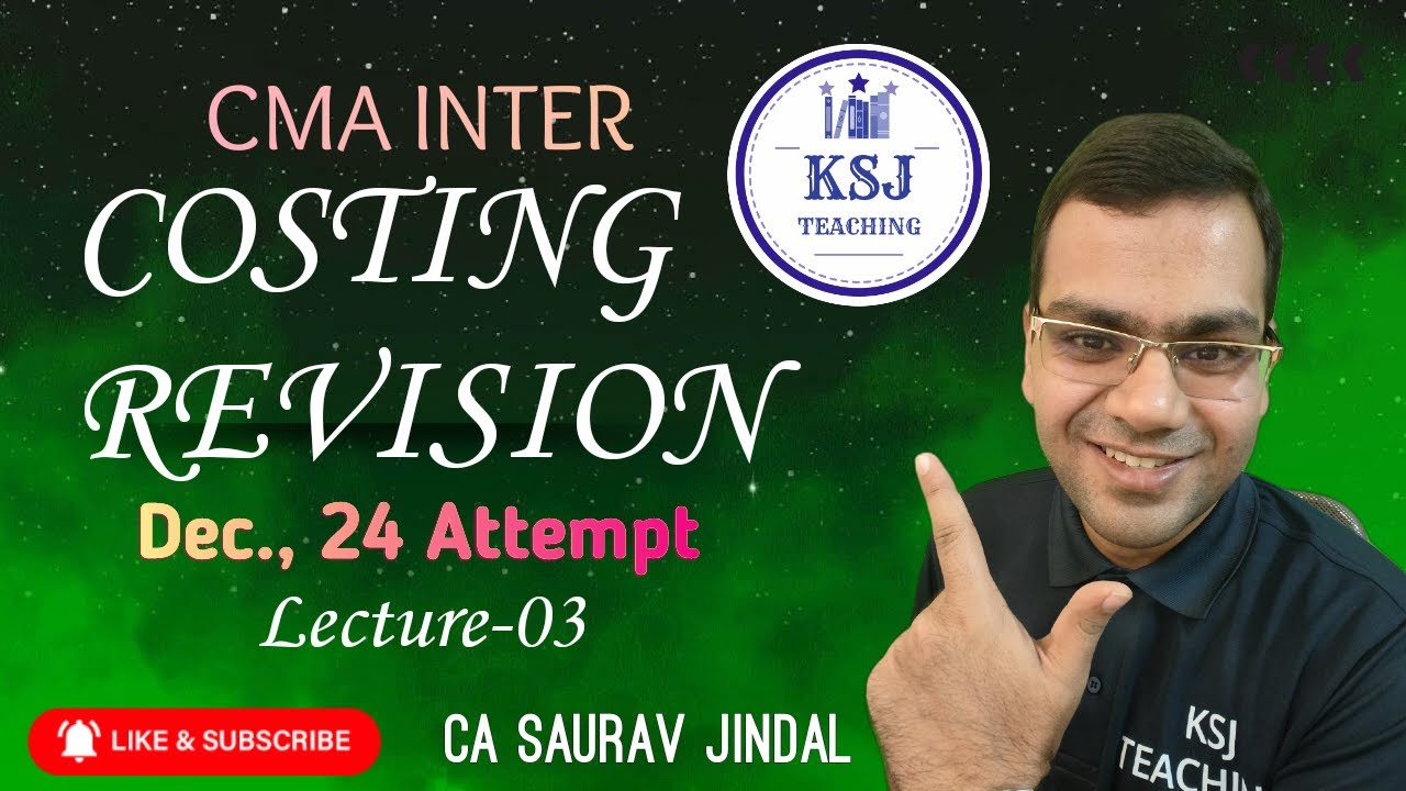 CMA Inter Cost Accounting Revision Lectures for Dec.,24 attempt | Material Costing-02