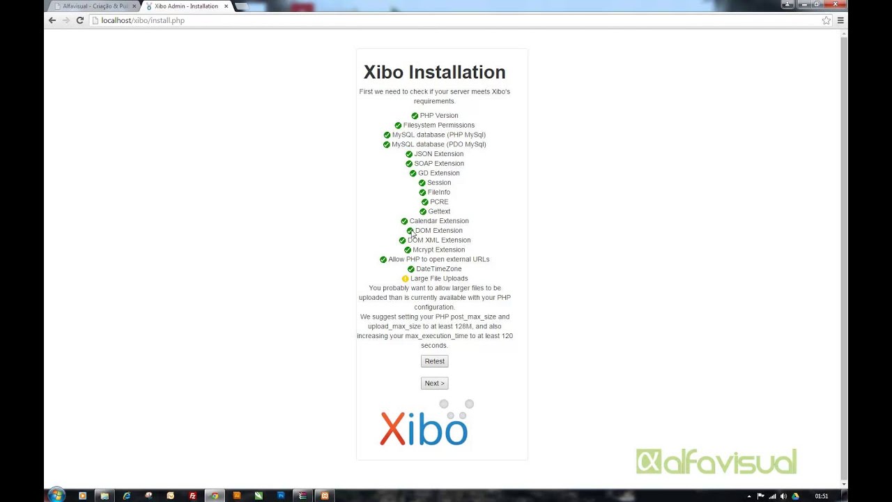 Instalação do Xibo - Servidor Local - Digital Signage