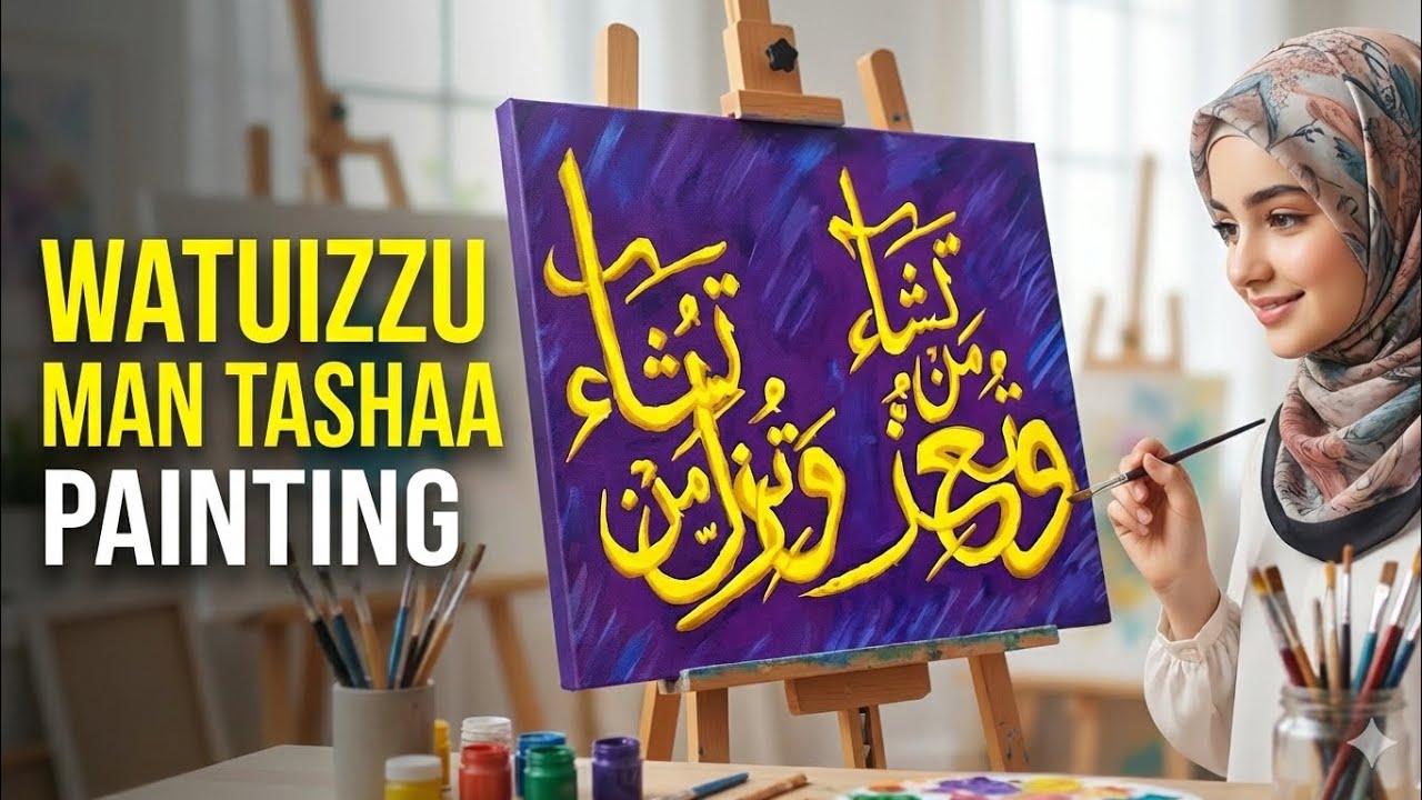 * وَتُعِزُ مَن تَشَاء وَتُذِلُ مَن تَشَاء | Calligraphy for beginners | Bismillah Painting Art
