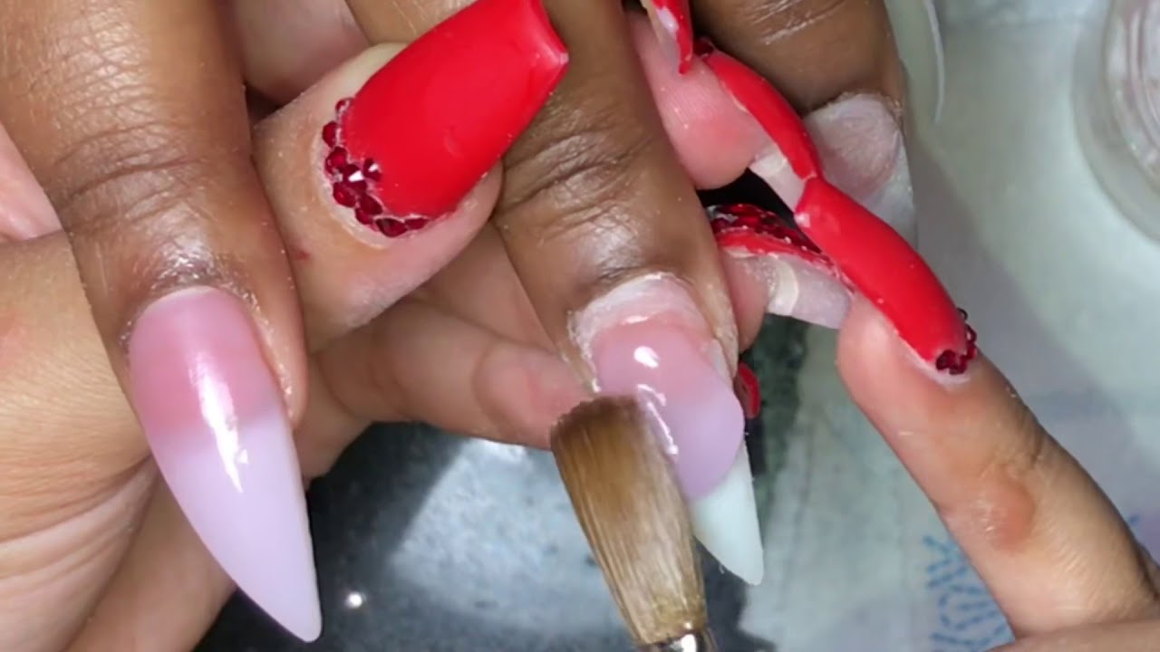 Acrylic Nails Full Set Tutorial | Stiletto Nails