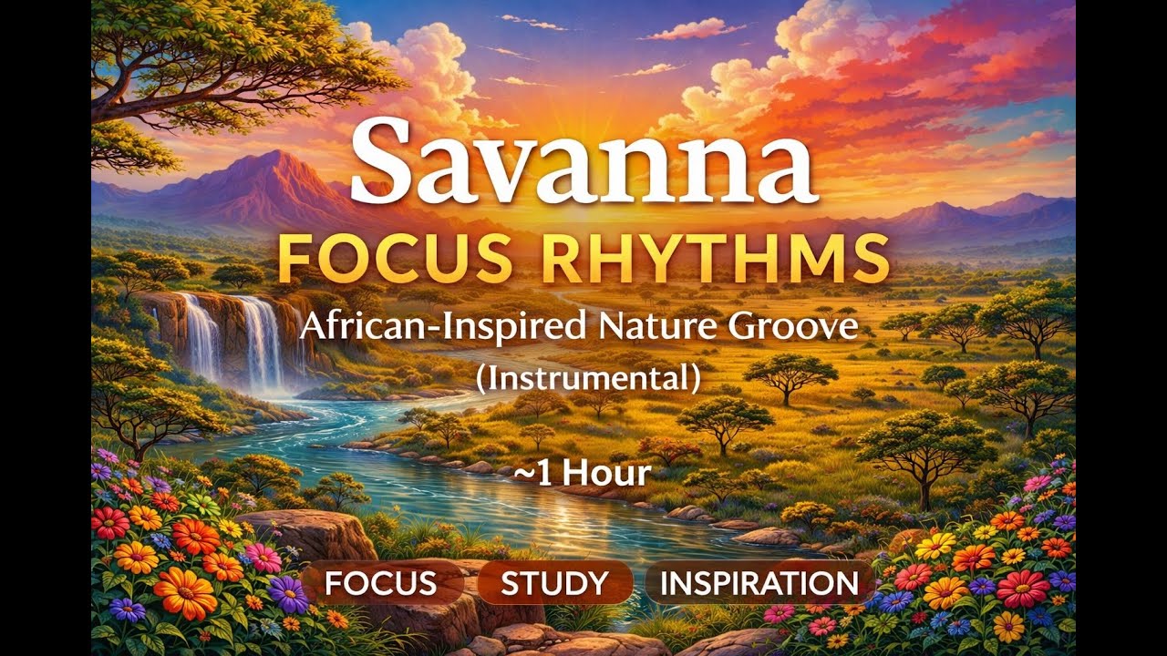 Savanna Focus Rhythms — African-Inspired Nature Groove (Instrumental) | ~1 Hour