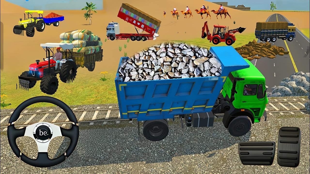 🔴Drive JCB and Uploading 🪨🏗Stone From Dumper🌋 Truck in Game #truck​ #jcb​ #tractor​ #dumper​ #games​